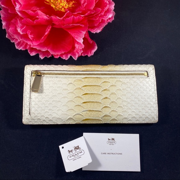 COACH Python Embossed Leather Wallet - Picture 2 of 9